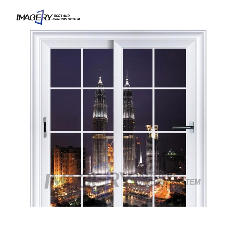 Simple Design Double Glazed 3 Tracks White Grill Frameless House Aluminum Sliding Door Window with Mosquito Net for Philippines