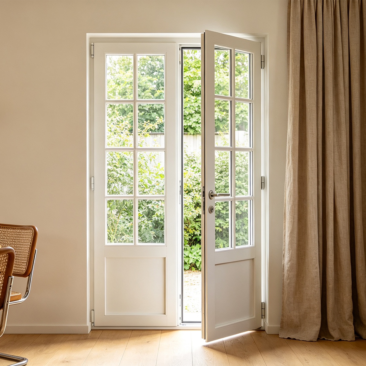 Hot Sale Quiet Magnetic Close Anti-Pinch Frosted Privacy Light-Transmitting Aluminum Glass French Casement Door For Home