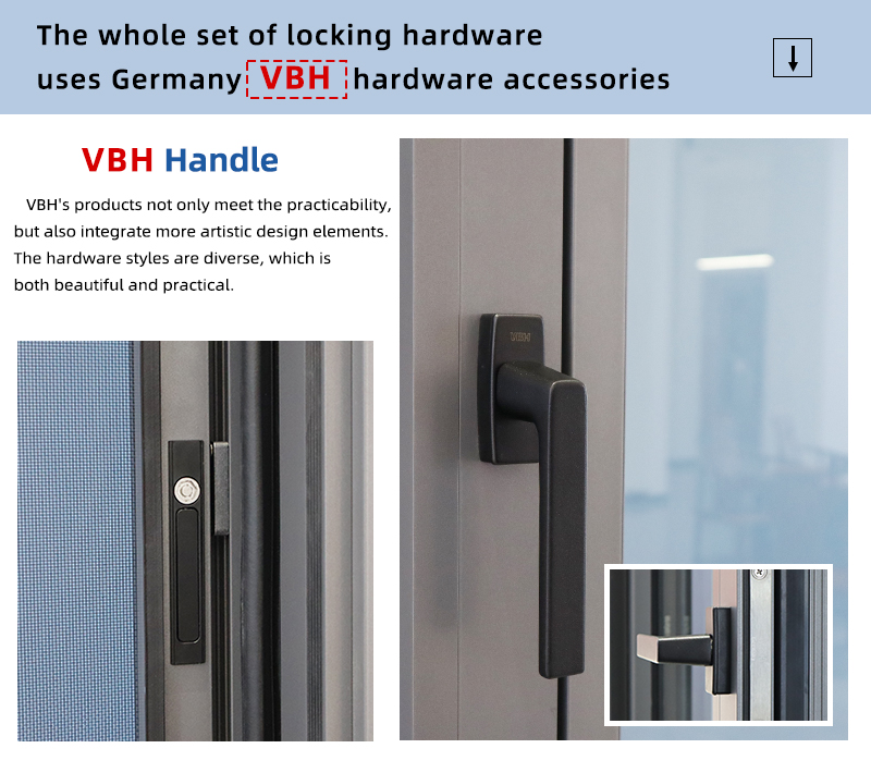 Eloyd Double Glazed Aluminum Tilt and Turn Window with Folding and Germany Hardware 10 Years Warranty Exterior