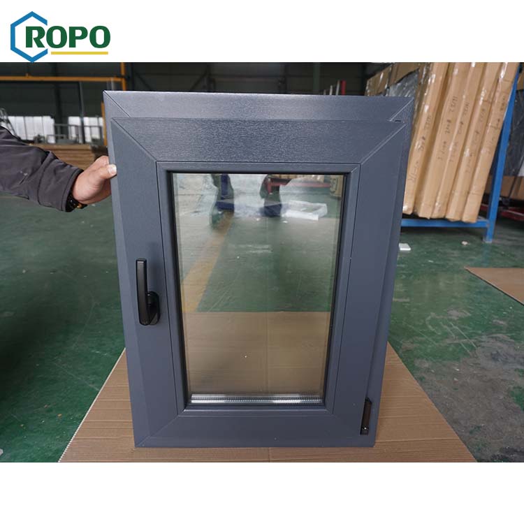 Soundproof Anthracite Grey Tilt and Turn Windows with Multi Point Lock for Residential