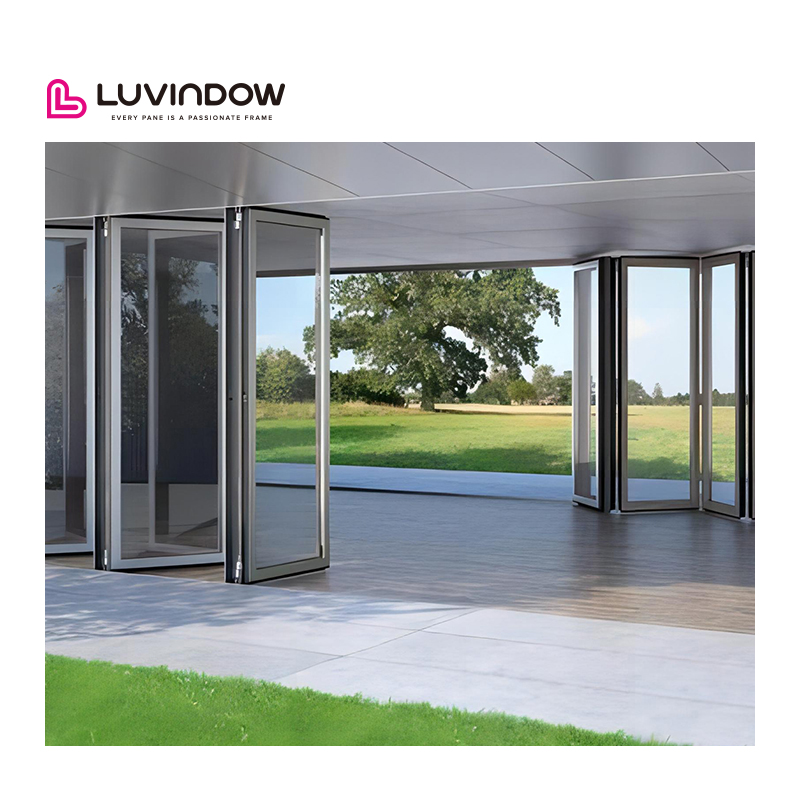 Eco Thermal Invisible Slide Perfect Fit Aluminum Folding Doors for North American Wood Frame Villas