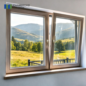Modern Wood Aluminum Window Casement Fireproof Anti-Theft