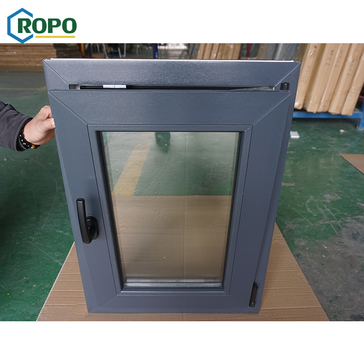 Soundproof Anthracite Grey Tilt and Turn Windows with Multi Point Lock for Residential