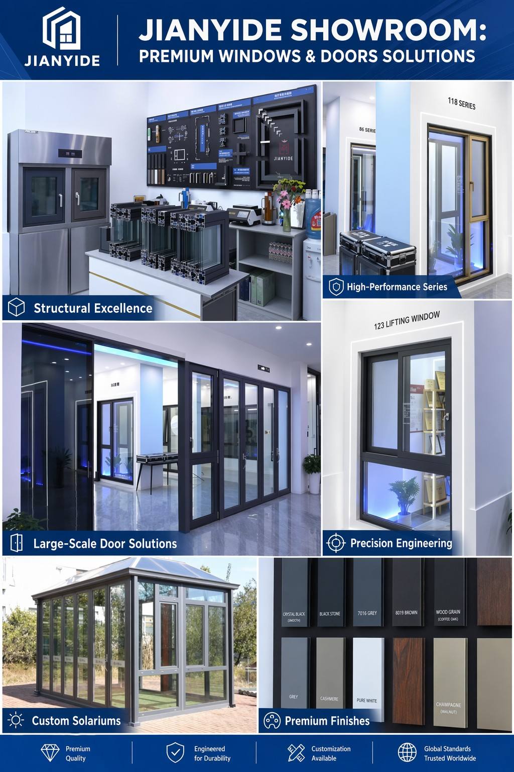 Wholesale Modern Aluminum Frame Double Glazed Swing Casement Windows Tempered Glass Windproof Design Custom Sizes Home Use