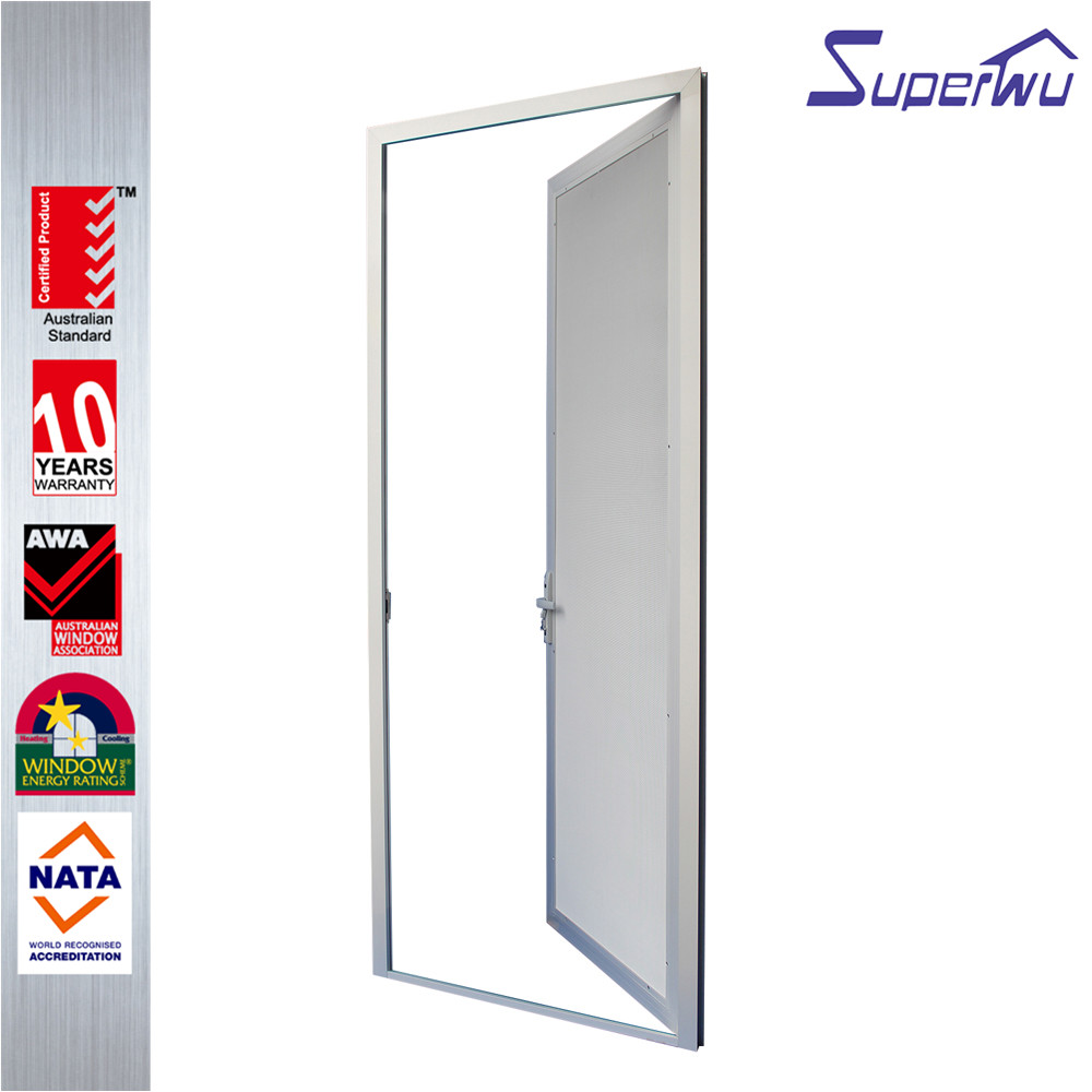 Superhouse Used Exterior Doors for Sale Single Panel Security Mesh Swing Doors Exterior Aluminum French Type Hinged Mesh Doors