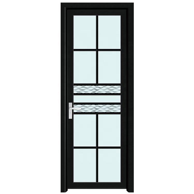 Modern Design Waterproof Finished Aluminum Alloy Double Glass Frosted Casement Door New Style Interior Bathroom Door Germany