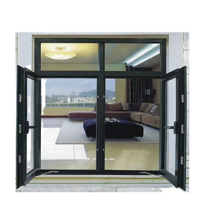 Fuson New Garden Design Aluminium Fly Screen Door House Window With Grill Design Fancy Design Casement Window Mosquito Net Door