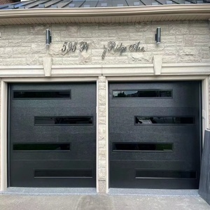 Sunnysky American Style Glass Garage Door Tilt up Vertical Aluminum Garage Door Bi Fold Flush Mount Sectional Garage Doors