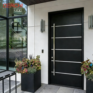 DERCHI Entrance Pivot Door Aluminum Exterior Large Front Double Doors for Houses Modern Thermal Break Security Entry Doors