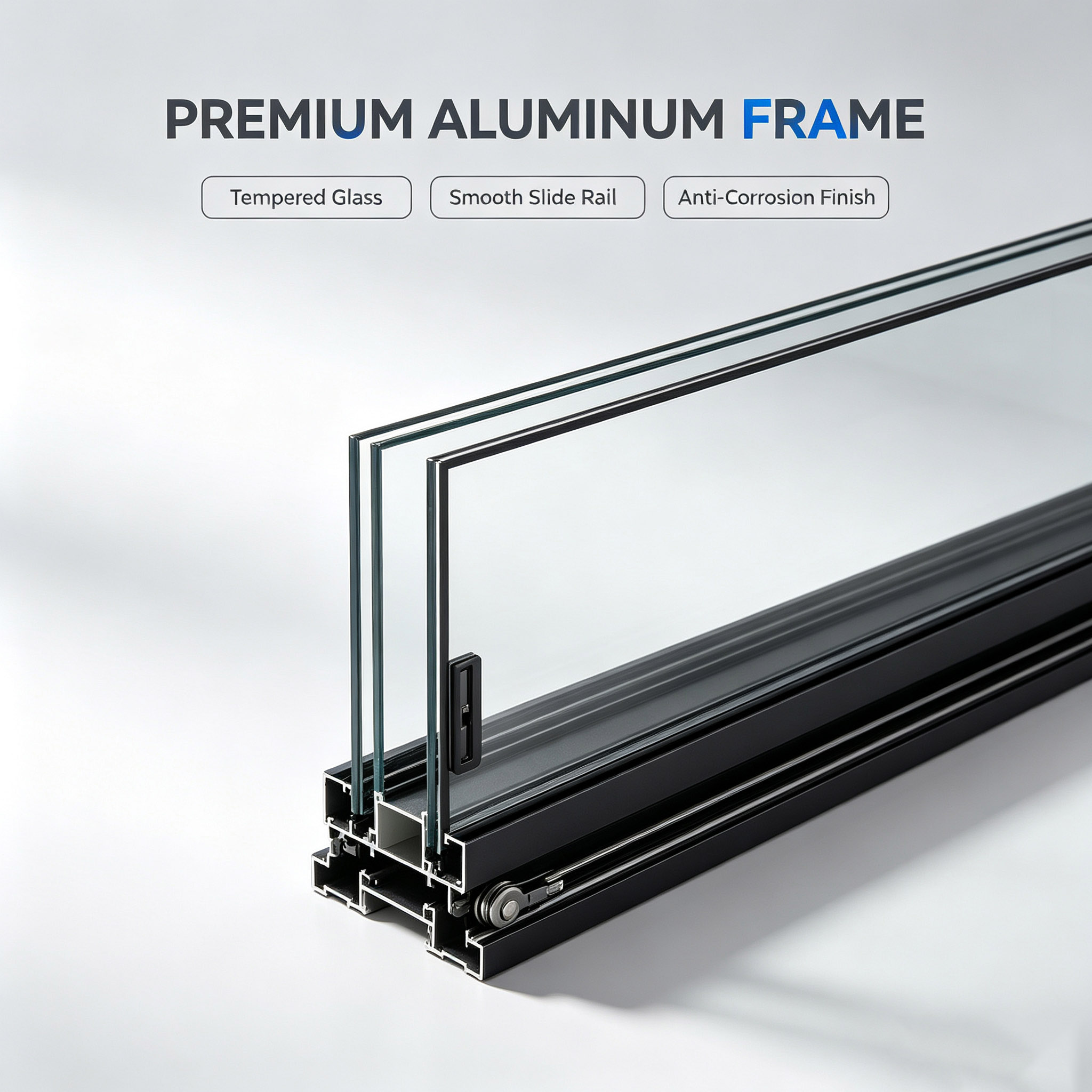 Modern Minimalist Custom Silent Track Waterproof 5 Year Warranty 6063-T5 Aluminum Alloy Triple Action Sliding Door For Balcony