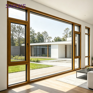 Wood Grain Finish Aluminum Clad Wood Casement Window