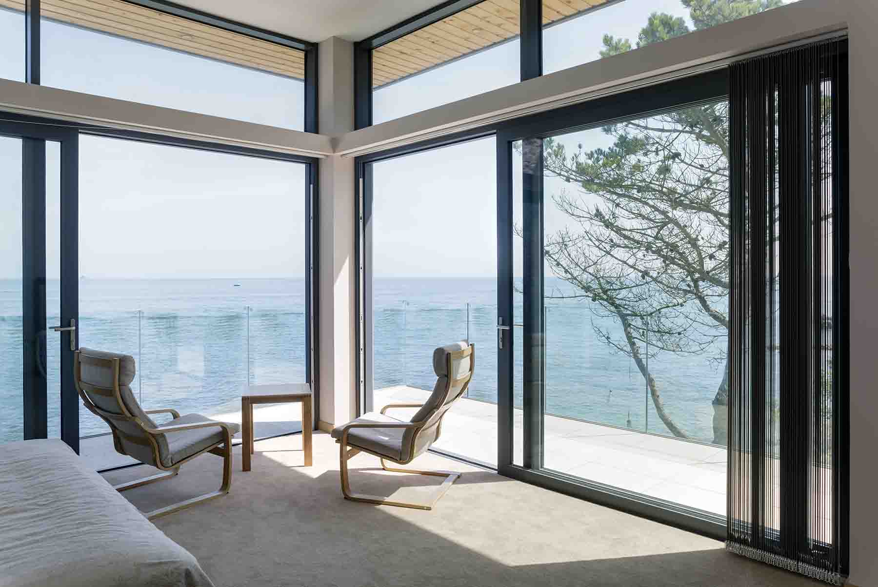 Exterior Conceal Stacking Sliding Patio Door Large Double Tempered Aluminumdoor Hidden Glass Pocket Slide Doors Inside