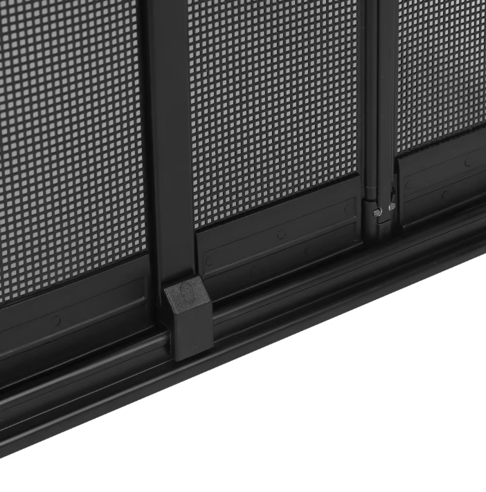 ZS180 Modern Aluminum Folding Security Screen Door with Lock Retractable Fly Mesh Screen for Hotel Patio French Balcony