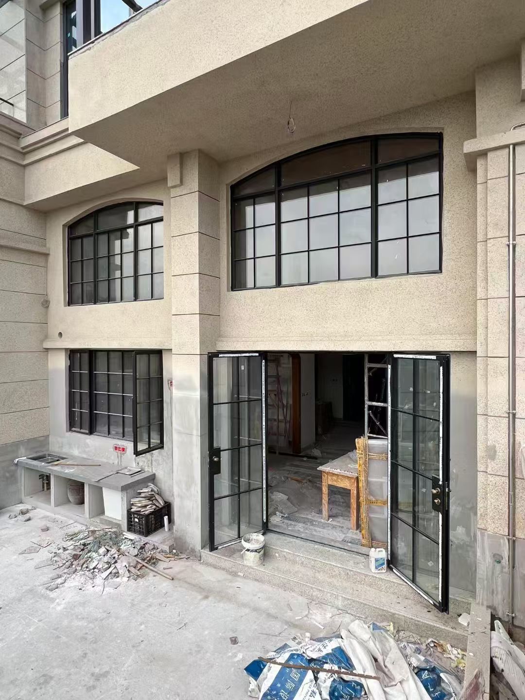 ISO9001 Supplier Antique Arch Aluminium French Windows And Doors Soundproof Aluminum Alloy French Windows