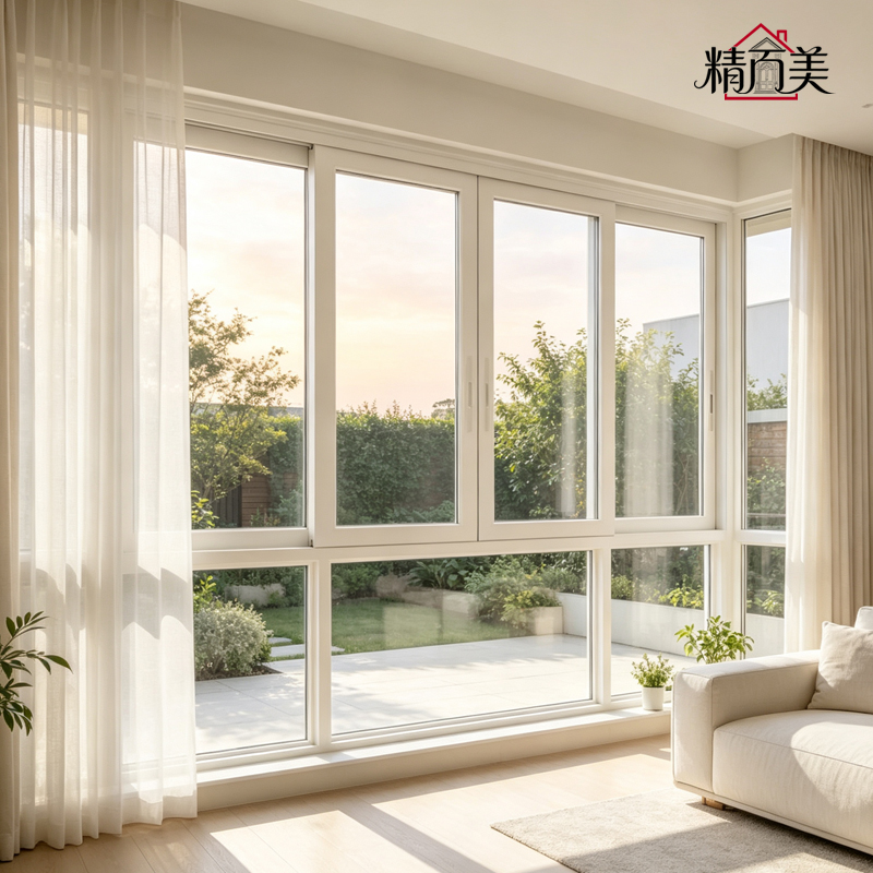 Custom Color Sleek Aluminum Sliding Window with Wide Clear Sliding Panels Daylight Garden View for Patio Backyard Terrace House