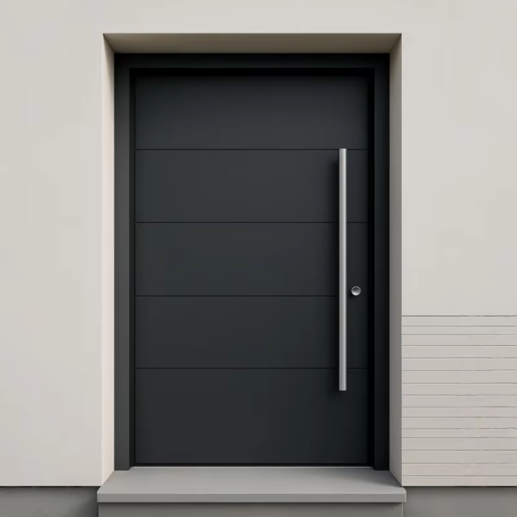 Powder Coated Aluminum Gate Vertical Slat Panel with Pull Handle for Modern Residential House Front Entrance Door Rust Proof