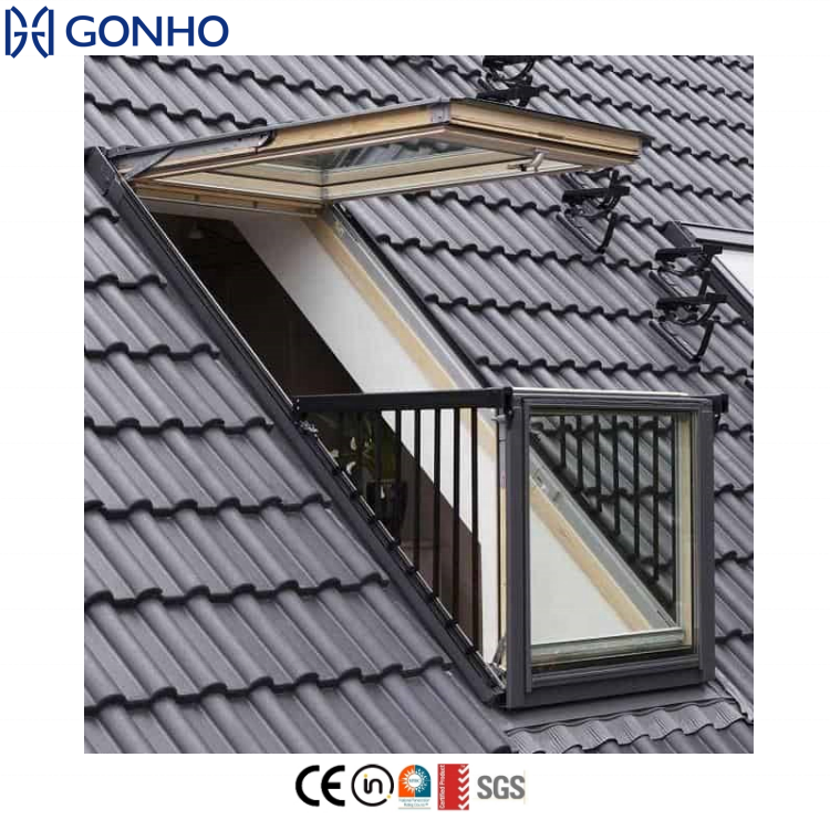 Quality Assurance Waterproof Electric Automatic Double Glazed Aluminum Alloy Louver Skylight Roof Window Modern Design Outdoor