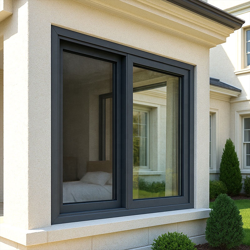 Modern Aluminum Alloy Sliding Windows Double Tempered Glazed Stainless Steel Screen Energy Star Qualified Exterior Kitchen