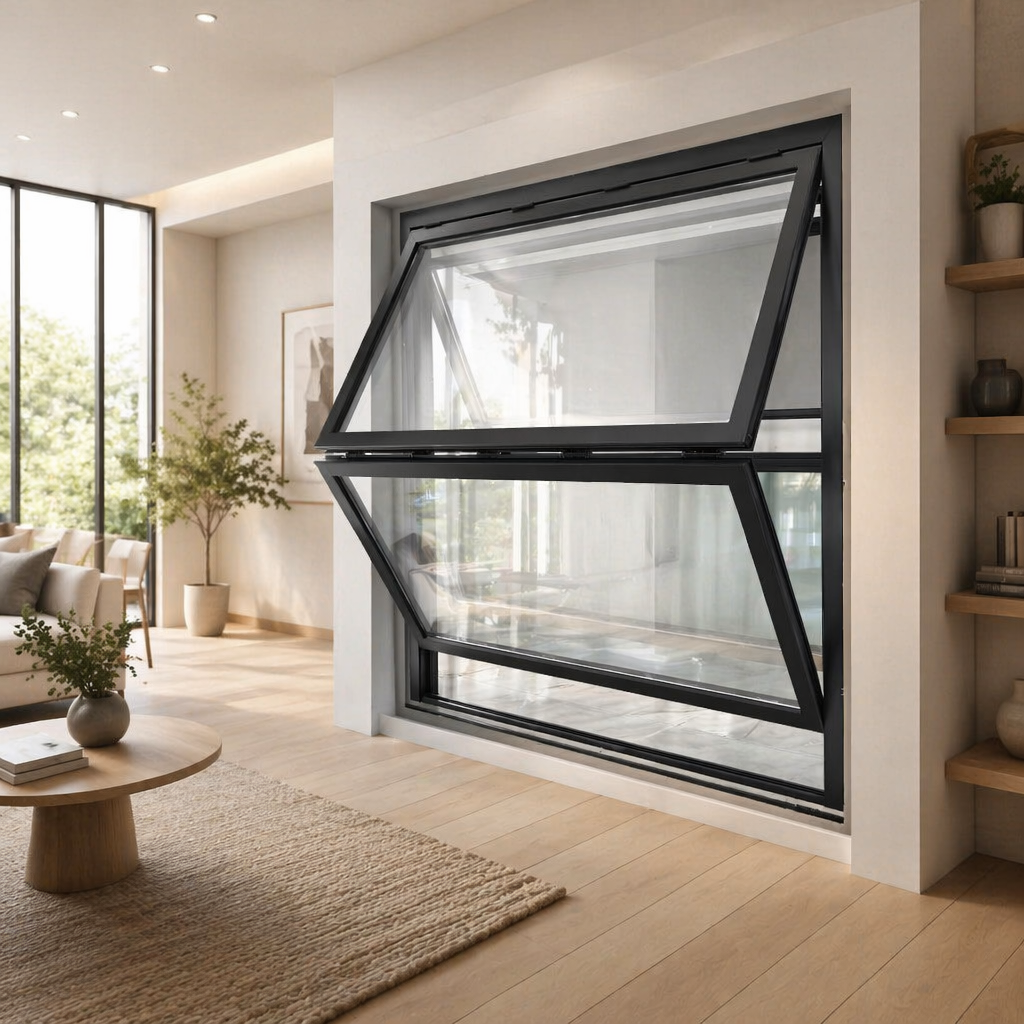Custom Size Modern European Vertical Folding Window Soundproof Thermal Break Aluminum Alloy UV Protection Windproof Living Room