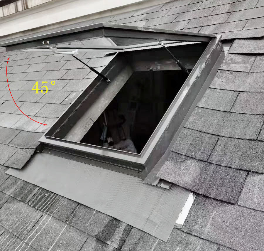 Aluminum Pitched Skylight Windows Roof With Blinds