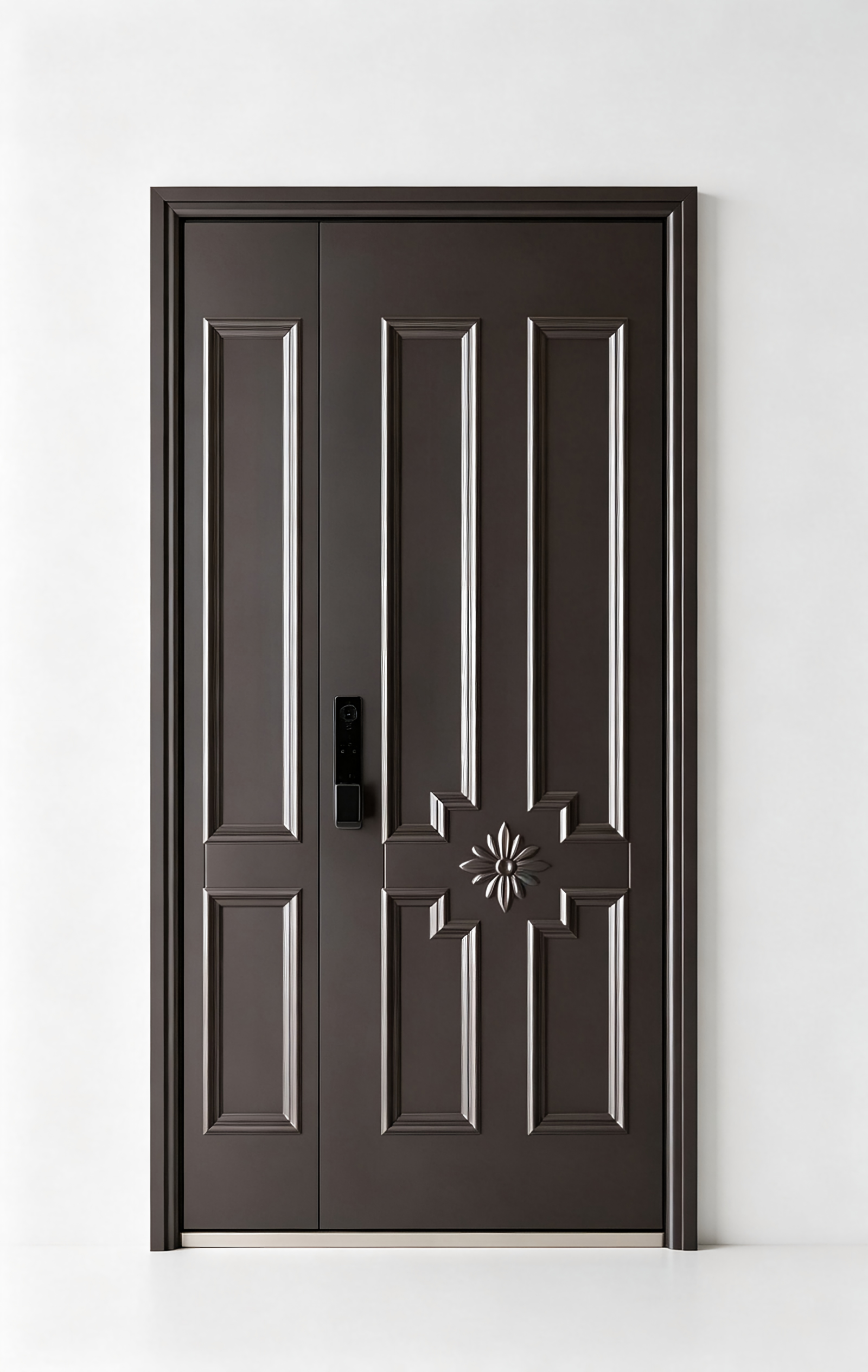 Aluminum Carved Door Exterior Double Front CNC Design Anti Theft Tempered Glass Waterproof Modern Luxury Villa Custom