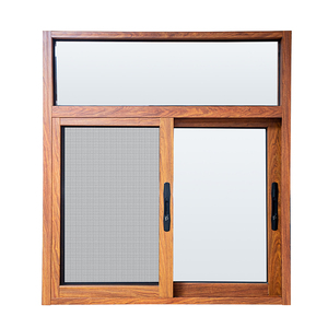 Waterproof Aluminium Alloy Wood Grain Horizontal Opening Sliding Casement Windows