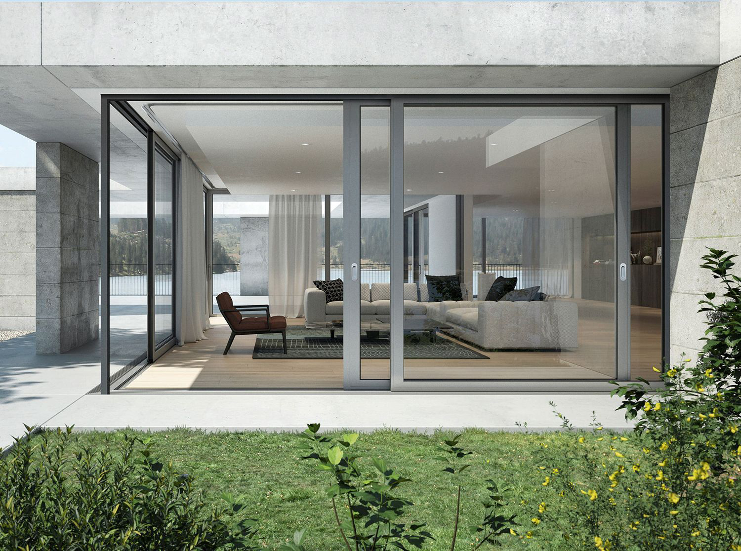 Outdoor heavy-duty sliding door