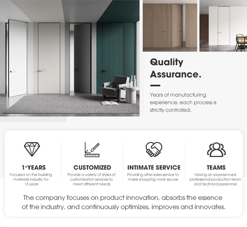 Modern Minimalist Invisible Aluminum Frame Interior Door Frameless Door Concealed Door