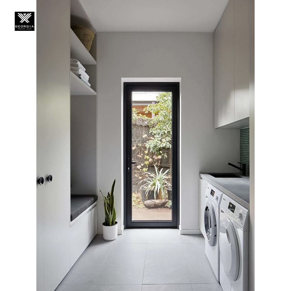 Thermal Break Aluminum Profile Patio Door with Tempered Glass Single Swing Casement Interior Doors for Houses