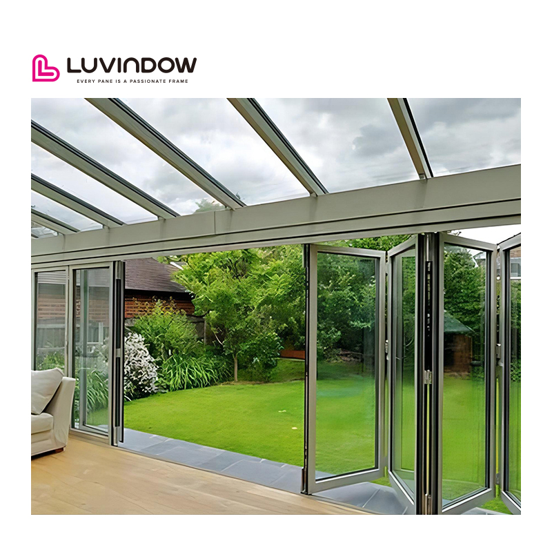 Eco Thermal Invisible Slide Perfect Fit Aluminum Folding Doors for North American Wood Frame Villas