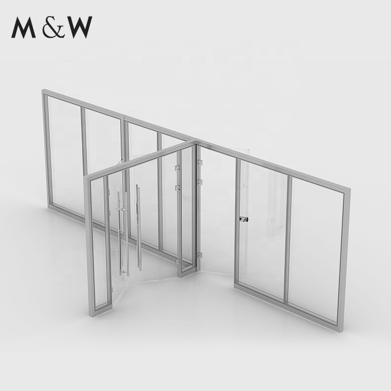 M&amp;W Modern Style Panel Aluminum Glass Soundproof Dividers Movable Office Full Height Wall Partition