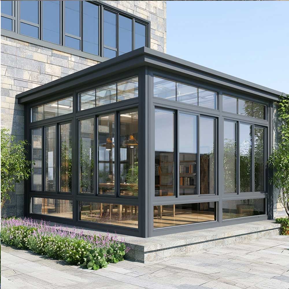 XIYATECH American Style Modern Aluminum Frame Bay Window Double Glass Residential House Garden Window for Sale