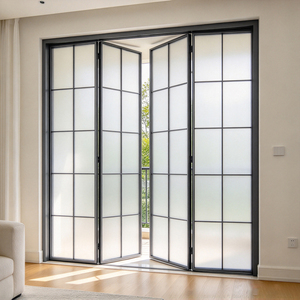 Thermal Break French Grille Aluminum Frame Glass Folding Door