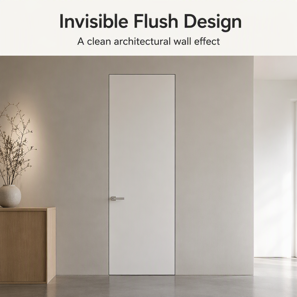 Modern Minimalist Invisible Aluminum Frame Interior Door Frameless Door Concealed Door
