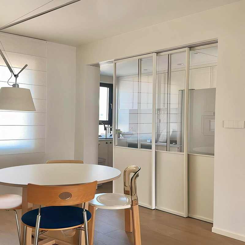 Ultra Slim Frame Aluminum Sliding Door Full View Panoramic Frameless Glass Patio Sliding Door for Villa Modern Hidden Track