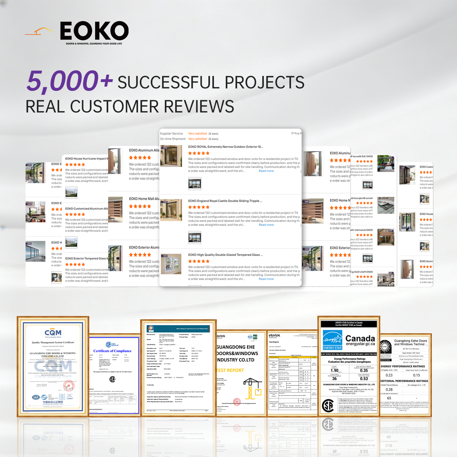 EOKO CE Certified Window Impact Resistant Panoramic View Aluminum Windows Double Glazing Sliding Windows for Kitchen Residential