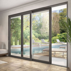 Exterior Conceal Stacking Sliding Patio Door Large Double Tempered Aluminumdoor Hidden Glass Pocket Slide