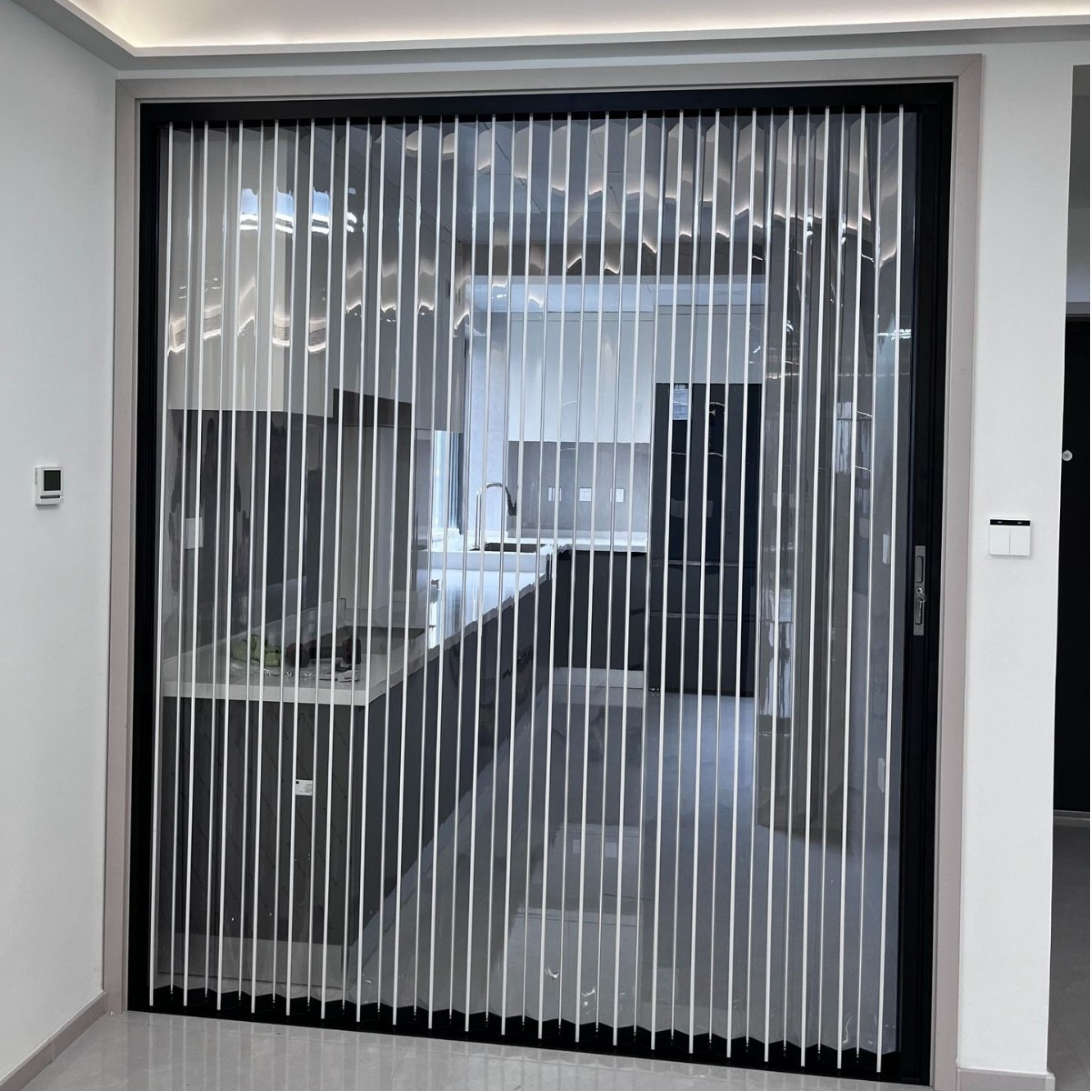 Transparent Acrylic PC Crystal Board Bi Fold Door Folding Sliding Invisible Telescopic Door for Balcony Living Room Bathroom