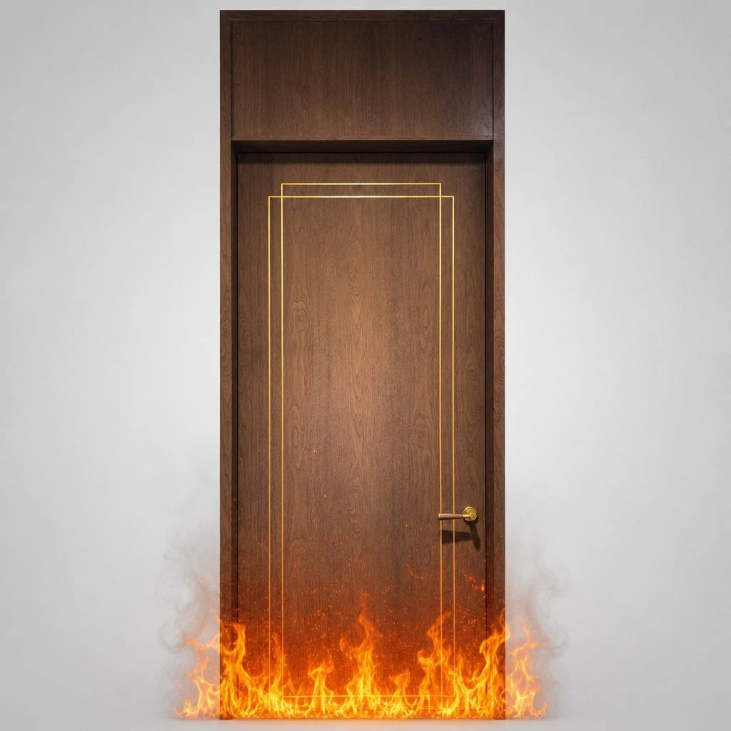 Aluminum Wood Composite Fire Rated Door Listed WH Certified for Apartment Office Commercial Building Modern Interior