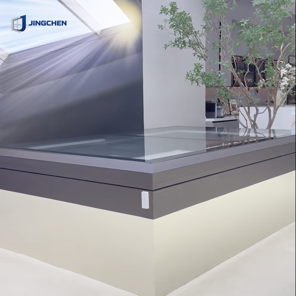 Modern Rectangle Roof Skylight Thermal Break Aluminum Alloy Double Glazed Low-E Glass Windproof ISO 9001 Certified Pitched
