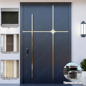 Yohome Unique Gone Groove Design Stable Thermal Insulation Aluminium Entrance Doors