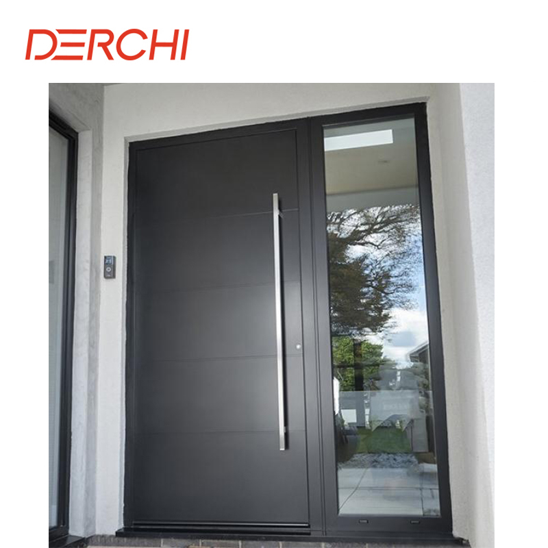 DERCHI Entrance Pivot Door Aluminum Exterior Large Front Double Doors for Houses Modern Thermal Break Security Entry Doors