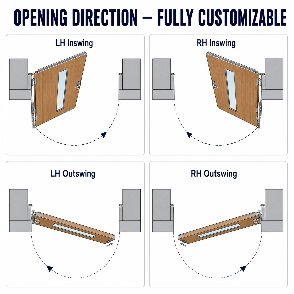 Custom Modern All Aluminum Fireproof Door Fire Rated Interior Exterior Entrance Metal Door for Residential Building