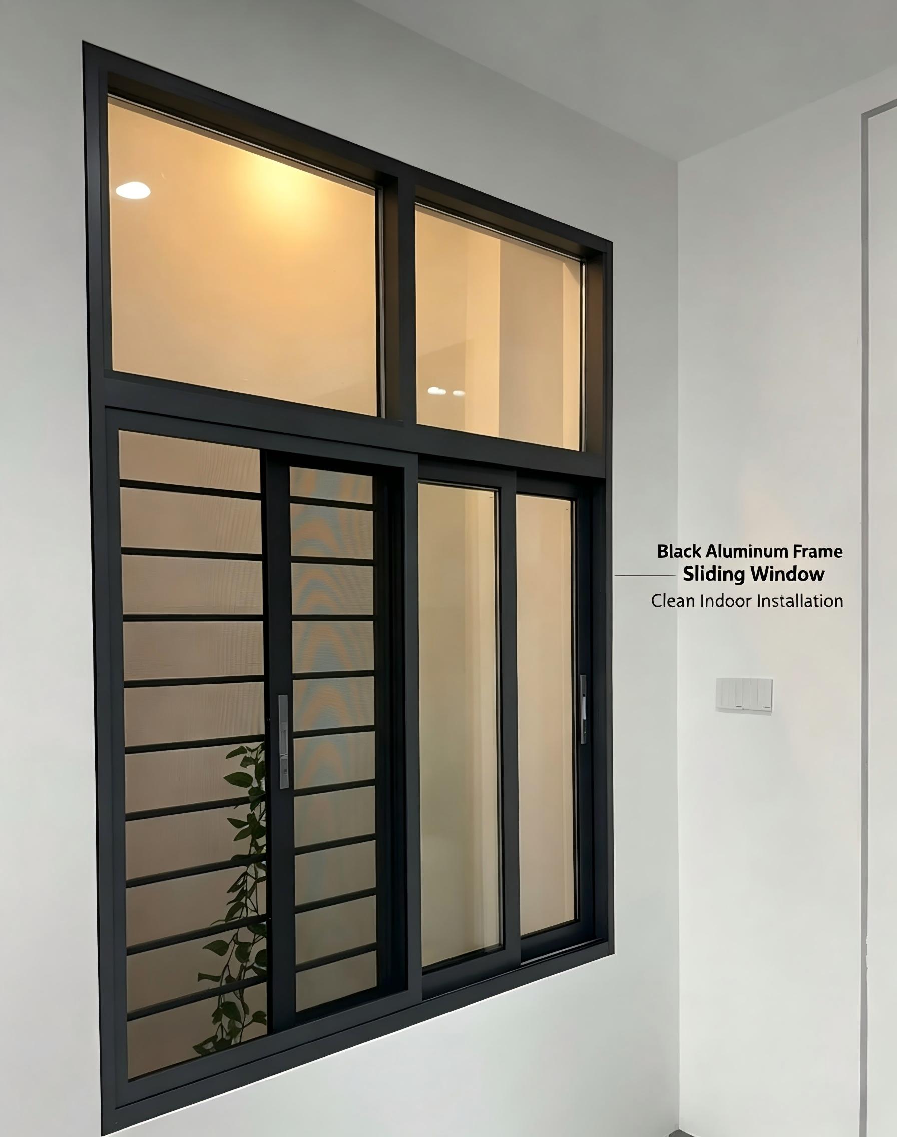 Aluminium Sliding Window 6063-T5 Profile PVDF Coating Low-E Tempered Glass Condensation Resistant Modern Garden Residential