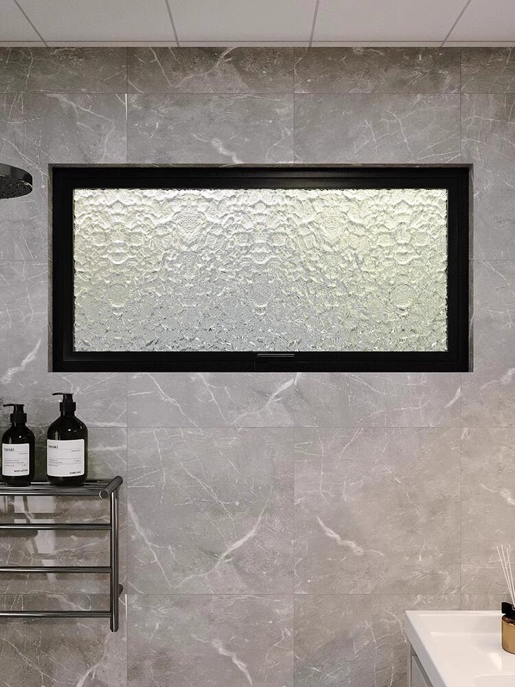 Customized Aluminum Alloy Soundproof Minimalist Lighting Window square Ventilation Center Shaft Fixed Indoor Small Bathroom