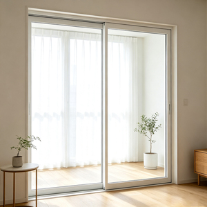 Factory Direct Dustproof Soundproof Easy Clean Slim Frame Tempered Safety Aluminum Glass Sliding Door