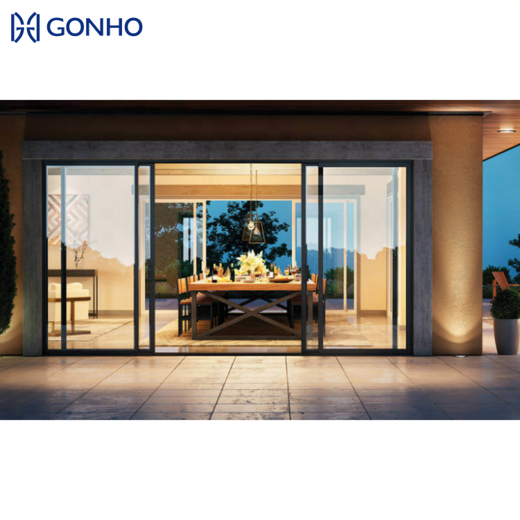 GONHO Aluminium House Windows Modern Design Impact Resistant Windows Sliding Door Roller Slide Window