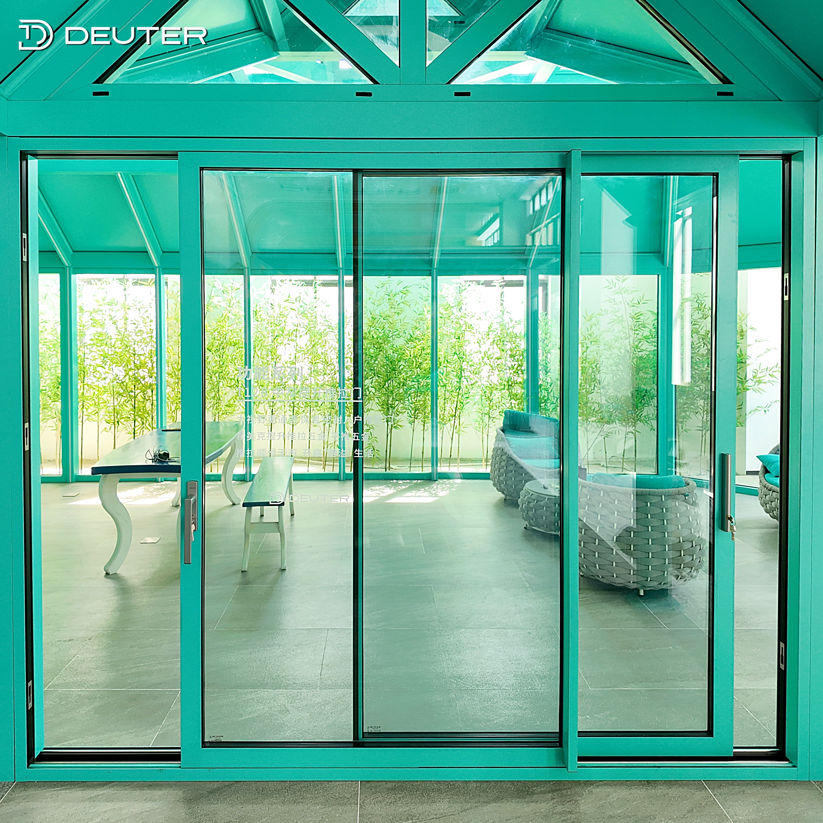 Typhoon Proof Aluminum Sliding Patio Door Thermal Break Double Glazed Slim Frame Soundproof Windproof for Humid Coastal Areas