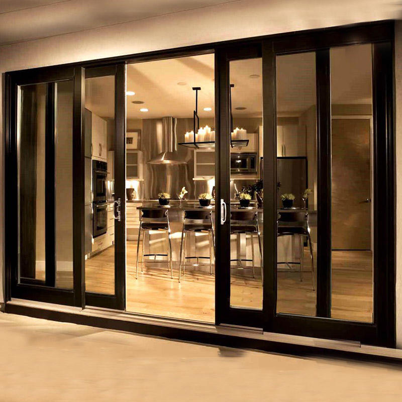 Customized Aluminium Veranda Sliding Door Double Tempered Glass Windows And Doors with Rail Sliding Door For Sale