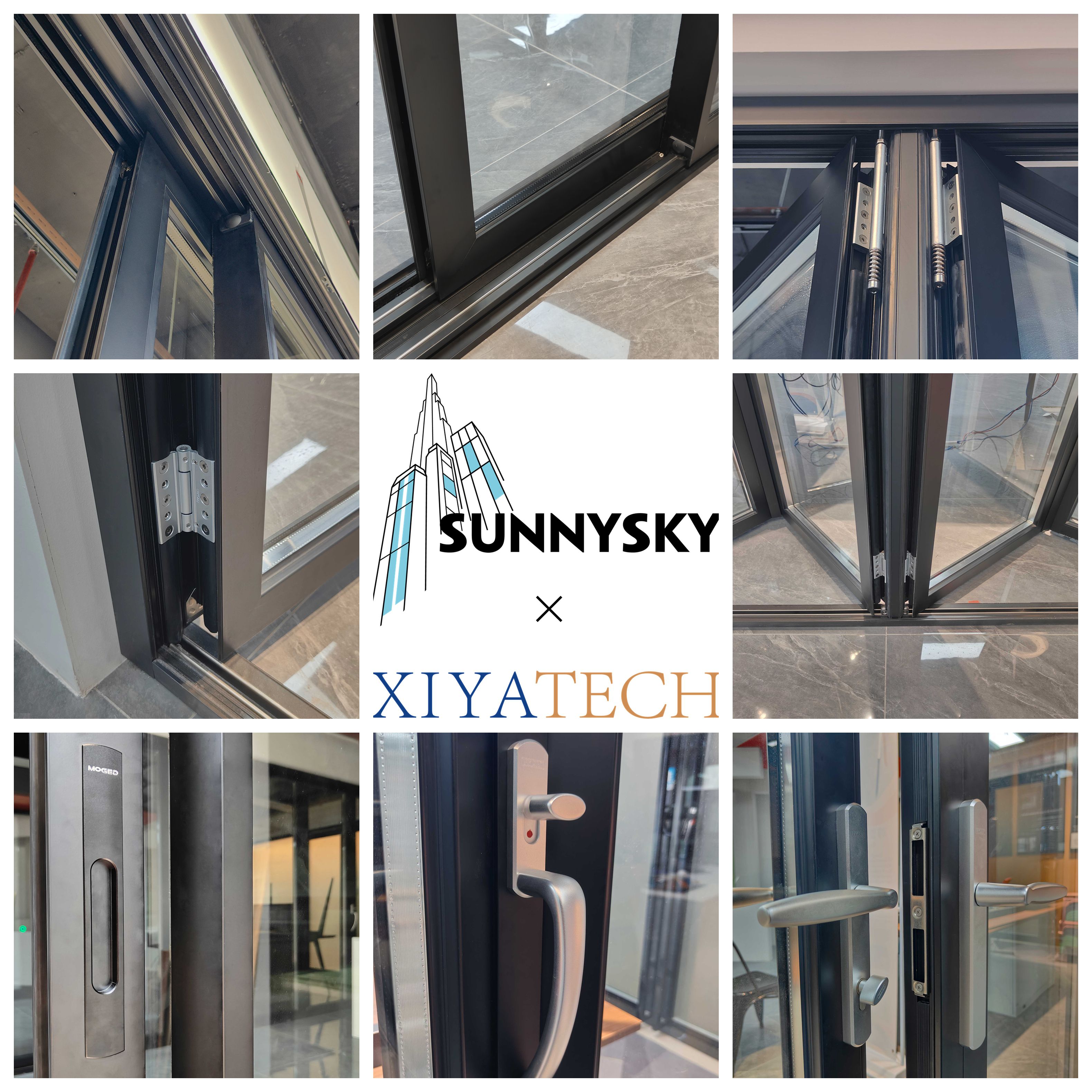 Sunnysky Oversized Aluminum Pivot Door AS2047 Certified Glazed Exterior Swing Open Hinged Grand Mansion Entrance Main Doors